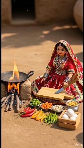 Miniature Cooking 🥚 | Miniature Women Doll Making Egg Omelette | Tiny Food ASMR