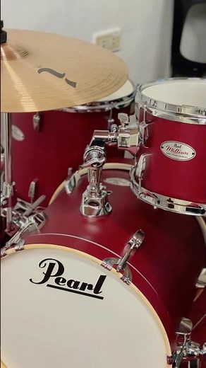 ￼Pearl MT564/C Midtown 4-PC Compact Drum Set (Matte Red) #pearl #pearldrums #pearlmidtown #zildjian