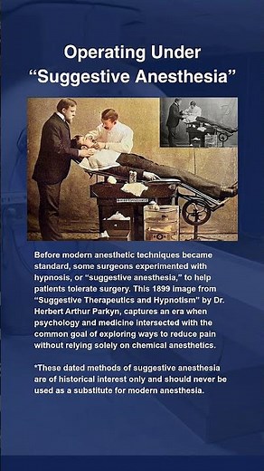 Anesthesia in 1899 Was Different