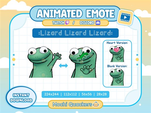 Animated Lizard Emotes - Lizard Meme Emote (3 Versions) | Derpy Tom, Twitch & Discord Emoji (GIF) - Etsy