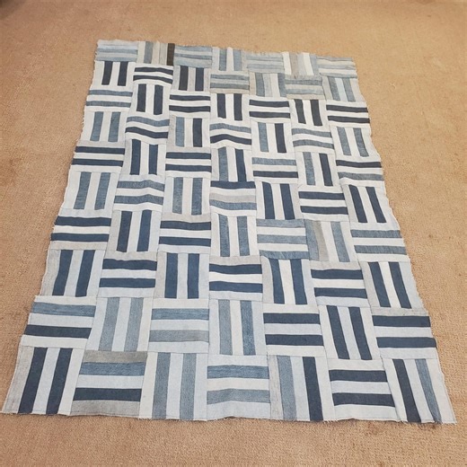 Recycled Blue Jeans Patchwork Quilt, Handmade 75x54 Throw - Etsy