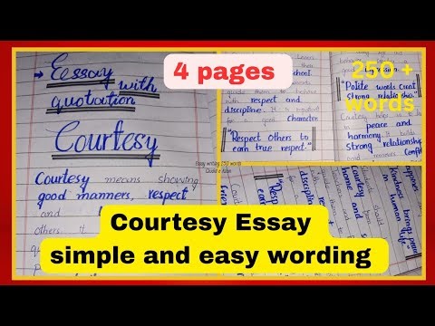 Courtesy Essay In English | Courtesy Essay For 10Th Class With Quotations | English Essays 10 Class