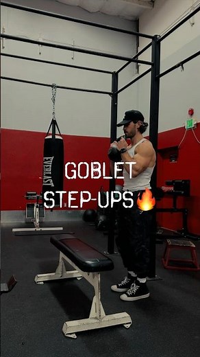 Goblet step-ups for LEG GROWTH & BALANCE 💥🔥 (Stop pushing off the back foot!)