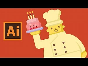 Chef and Cake (vector character) - Illustrator Flat Design Creation Process