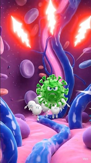 Virus Attack Inside Body White Blood Cells Fight Back! 🦠(3d Animation)#virus #virusattack #shorts
