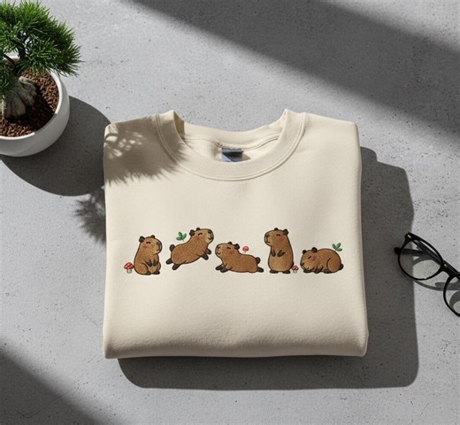 Custom Cute Capybara Illustration Design Gift for Animal Lovers, Calm Aesthetic Fans and People Who Love Cozy Wholesome Art - Etsy