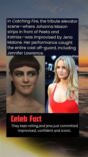 In catching fire, the tribute elevator scene were johanna mason strips in fornt of peeta and katnis