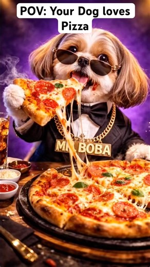 POV: He loves Pizza #trending #mukbang #dog #shorts #viral