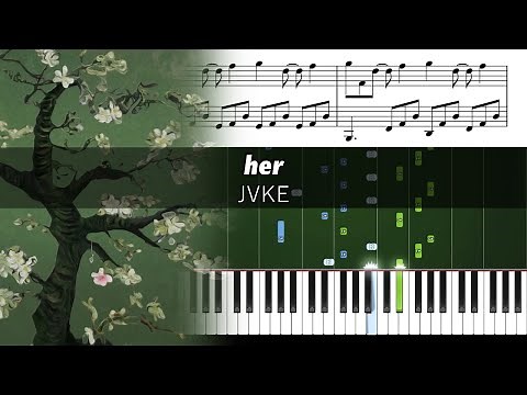 JVKE - her - Accurate Piano Tutorial with Sheet Music