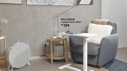Rolling with style! 🛋️✨ Whether you're working from the couch or need a snack table during your binge-watch sessions, the BOLLSIDAN Laptop Stand has got you covered. #IKEAMalaysia | IKEA