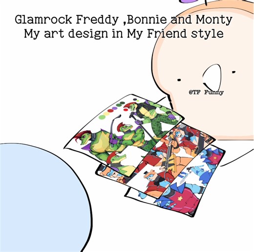 Glamrocks My design in My Friend Art style #montgomerygator #glamrockfreddy #glamrockbonnie #FanArt #fnafsecuritybreach