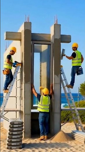 They Built a Luxury Beachside Concrete Villa From Scratch #construction #satisfying #timelapse #diy