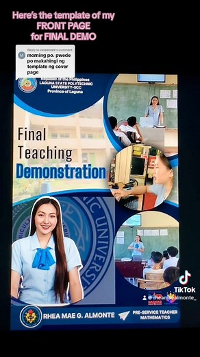 Galing mo mag-edit Zion Arjona 🫰🏻Front Page Template for Final Demo using Canva #studentteacher #finaldemo #template #fbreelsvideo #canva | Rhea Mae Almonte