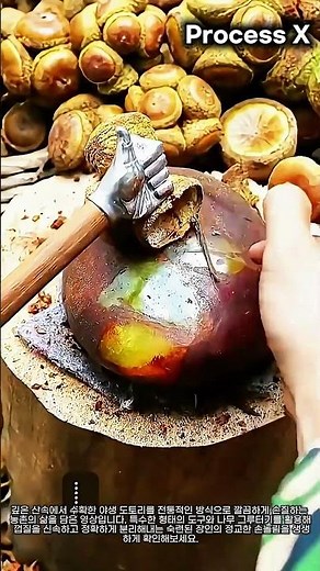 보고 있으면 마음이 편안해지는 도토리 까기 달인 #worker #process #asmr #satisfying #amazing