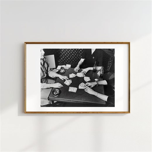 Vintage Poker Printable Photography | Women Playing Card | Black and White Art | Digital Download - Etsy
