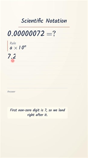 Tiny Numbers Too: Write 0.00000072 in Scientific Notation