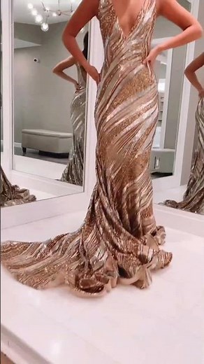 💙💙Glistening in Elegance: Flaunt Your Style with the Nude and Silver Sequin Mermaid Prom Dress 22314