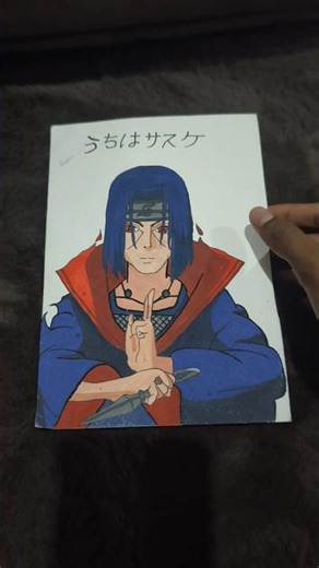 I painted Itachi from Naruto 🎨 using watercolors during free periods ⏳. Rate this from one to ten 👍😅