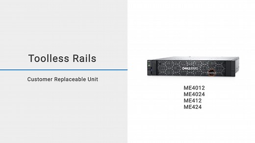 How to install ME4 Series 2U enclosures in a rack using toolless rails