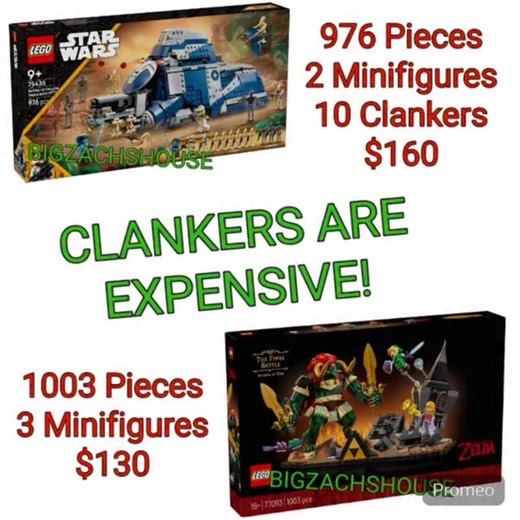 Zachary Masciantonio on Instagram: "Lego Star Wars Battle of Felucia Seperatists MTT set 75435 This set includes 976 pieces, 2 minifigures, 10 clankers, debuted on August 1st, 2025, and retails for $160. This set debuted August 1st, 2025. The minifigures include Jedi Aayla Secura battle and Clone Commander Bly. VS. Lego Nintendo Zelda Ocarina of Time: The Final Battle set 77093 - 1003 pieces - 3 minifigures - $130 This set debuts March 1st, 2026. The set includes 3 minifigures: Link , Ocarina of