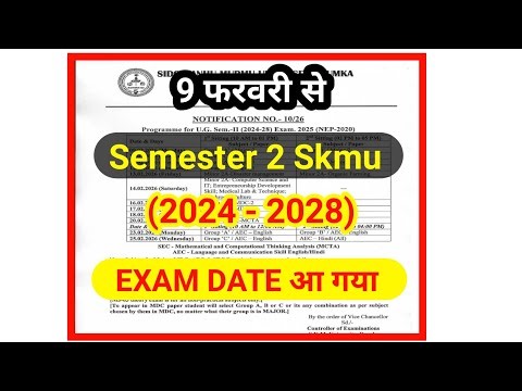 SKMU Semester 2 Exams: The Date is SET