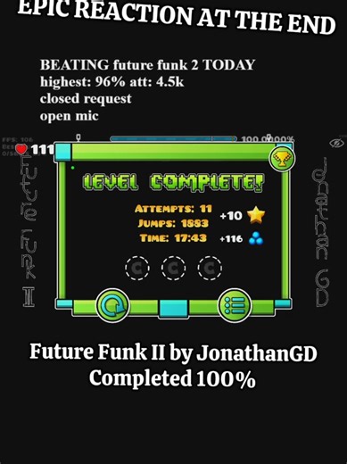 Future Funk 2 100% Complete MY FIRST INSANE DEMON WITH 5K ATTEMPTS. THANKS SO MUCH FOR THE SUPPORT GUYS #geometrydash #fypシ #fyp #foryou #foryoupage