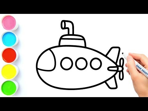 How to Draw a Submarine | Submarine Drawing Easy | Submarine Drawing | Draw Smart