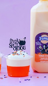 ✨ Double, double, toil and trouble- these Hocus Pocus Parfaits are spooky, sweet, and so delicious, made with @TruMoo Disney Hocus Pocus Orange Cream Milk. 🍊👻 Layers of sugar-free orange gelatin, fluffy mousse, and a swirl of whipped topping make them taste like a nostalgic creamsicle. Perfect for Halloween night when you want a treat that feels magical. It’s here for the Halloween season only, so grab it while you can! And check out trumoo.com/halloween for more witch crafted recipe inspirati
