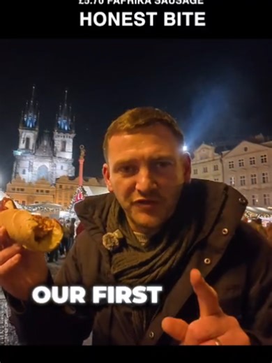 Our first time trying a delicious traditional Czech paprika Klobása in Prague - it cost 160 Koruna (£5.70) 🌭😋 We are exploring the Czech street food and starting with this paprika Klobása fresh from the grill. Similar to a Bratwurst, which much more well known, it has a crispy outside and a delicious juicy inside - Perfect with your choice of sauces whilst wondering around the Christmas market in Prague. 🇨🇿 Would you pay that for this Czech Republic food, or is it overpriced? Watch the full 
