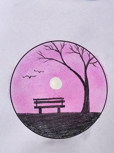 Beautiful Easy Circle Scenery Drawing Techniques