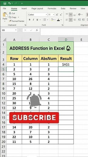 🔥 ADDRESS Function in Excel | Find Any Cell Address Instantly! 🔥