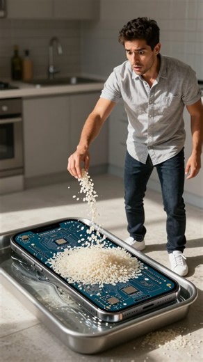 silica gel packets work way better than rice for wet phones #phonetips #lifehacks #tech...