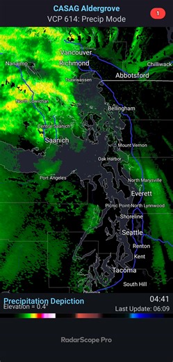 And so it begins... Current radar showing precipitation beginning to move Inland. Monday 6:10am | Whatcom County Weather