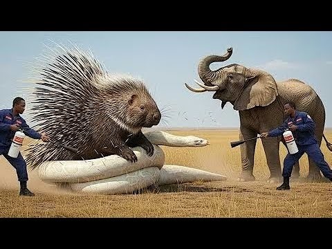 Brave Heroes Save Lonely Elephant from Giant Albino Python Attack 🐘🐍