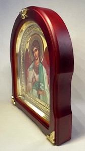 Guardian Angel | Orthodox Icon Angel | Icon in Case | Arch Wooden Icon | Icon Under Glass | Hanging Icon | Icon Orthodoxy Arch Shaped Icon | - Etsy