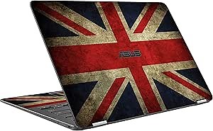 LidStyles Vinyl Protection Skin Kit Decal Sticker Compatible with ASUS Q324U Zenbook (British Flag)