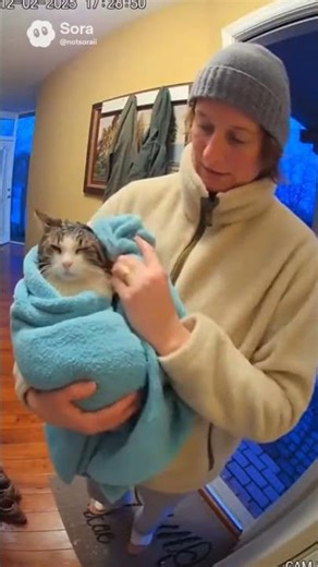 Owner Rescues Soaked Cat & Gives the Best Towel Rub! 🥹🐱🛁 (ai generated) #shorts