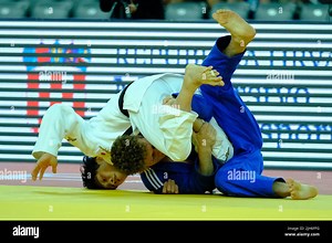 Genki Koga of  Japan  fights against Maxime Merlin of France during the IJF World Tour Zagreb Grand Prix, held at the Zagreb Arena, in Zagreb, Croatia,  on July 15, 2022. Photo: Slaven Branislav Babic/PIXSELL Credit: Pixsell photo & video agency/Alamy Live News Stock Photo - Alamy