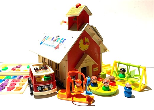 Vintage Fisher-price Little People School Set #923   School Bus #141   Alphabet / Little People / Retro Collectible Toys 70s / Birthday Gift - Etsy