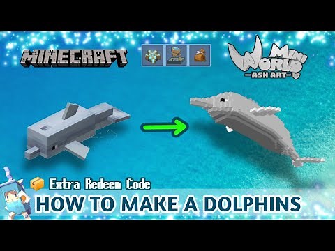 Mini World Block Art : How To Make A Dolphins - Minecraft
