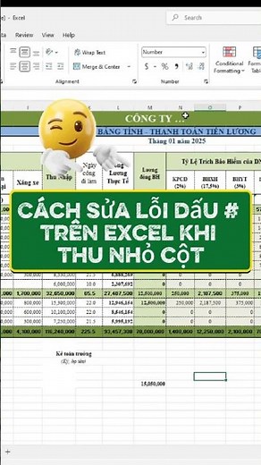 Cách sửa lỗi dấu # trên excel khi thu nhỏ cột #Excel #MicrosoftExcel #exceltips