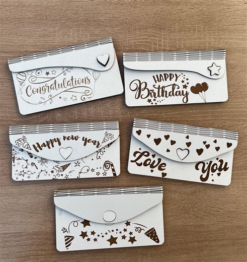 05 Money Envelope Laser Cut Bundle Svg Cutting File Glowforge Wedding Envelope Money Holder Svg Birthday Envelope Gift Money Holder Dxf Cnc - Etsy