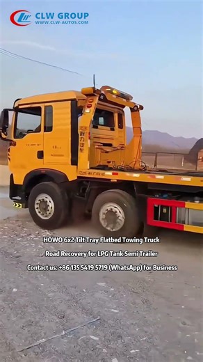 Tilt Tray Tow Truck for LPG tank Semi Trailer Emergency Recovery #emergencytowing #tilttraytruck