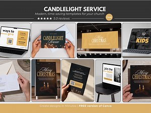 Candlelight Service Graphics Modern Christmas Sermon Series Graphics Pack Christmas Invites Candlelight Church Templates Canva Template Pack - Etsy