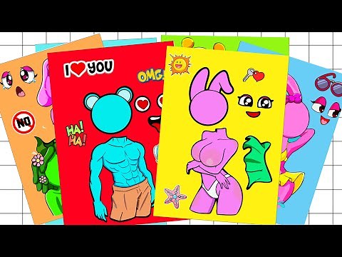 [STICKER ASMR] Incredibox Sprunki Sinner Edition SUS MOD SKY PINKI COUPLE LOVE Sticker book #asmr