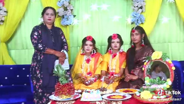 Celebrating the Holud Night of Two Brides