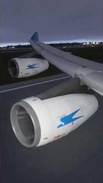 Airbus A340 Full Power For Takeoff #aviation #enginesound #msfs