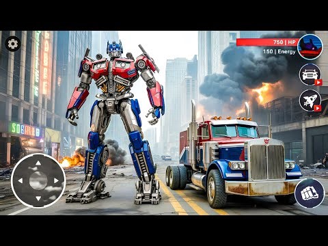 Robot Game Robot War Transform Optimus Prime Save The City - Android Gameplay