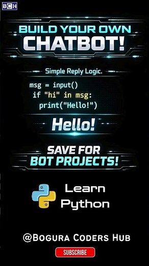 Build a Chatbot in 8 Seconds with Python 🤖|Build Your own Chatbot |How to Start Python for Beginners