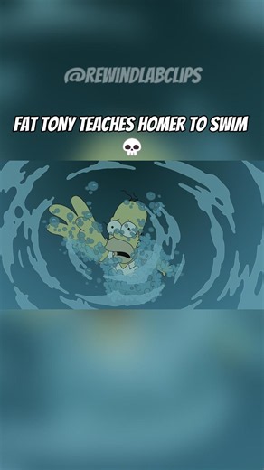 Fat Tony Teaches Homer to Swim 💀 #shorts #cartoon #animation #simpsons #funny #memes